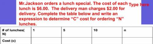 Mr. Jackson orders a lunch special. The cost of each lunch is $6.00. The delivery man charges $2.00