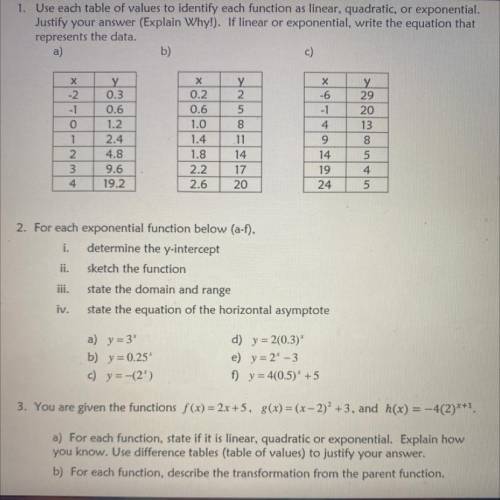 Discussion Based Assessment: Exponential Functions

Algebra 1 B Project
i need answers to this who