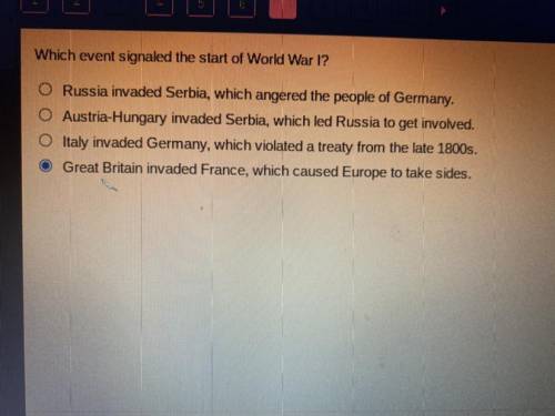Which event signaled the The start of world war two

Russia invited Serbia which angered The peopl