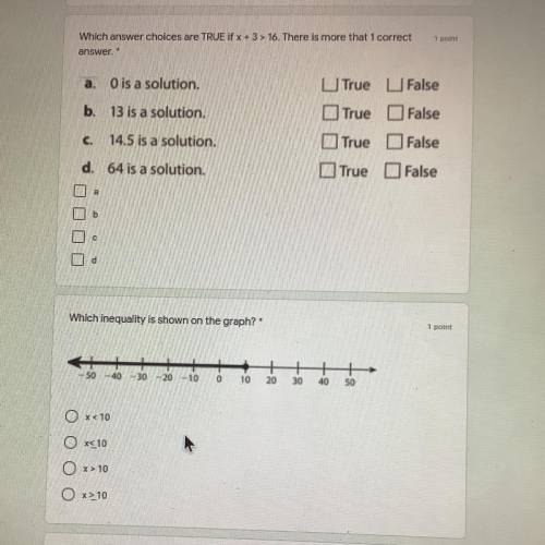 Image attached please help!

A) which answer choices are true
B) which inequality is shown on the