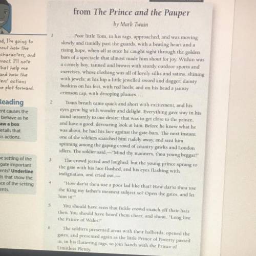 From the story “From the prince and the pauper”

please answer each of these questions with your o