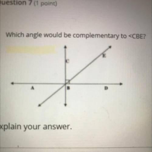 Which angle would be complementary to