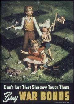 The poster was one of many produced by the government during World War II.

Which statement best e