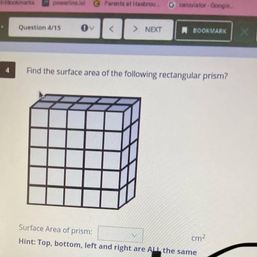4
Find the surface area of the following rectangular prism?