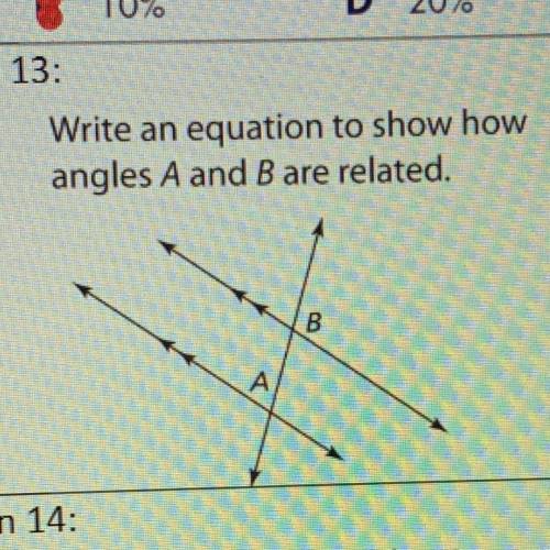 Write an Equation to show how angles are are related