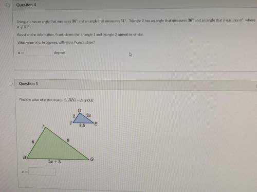 Please help ASAP two math questions.