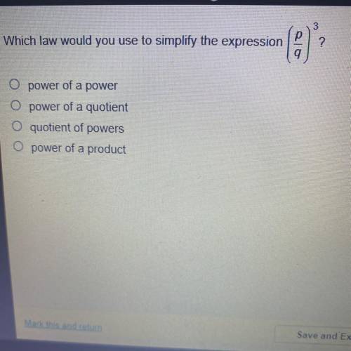 Which law would you use to simplify the expression