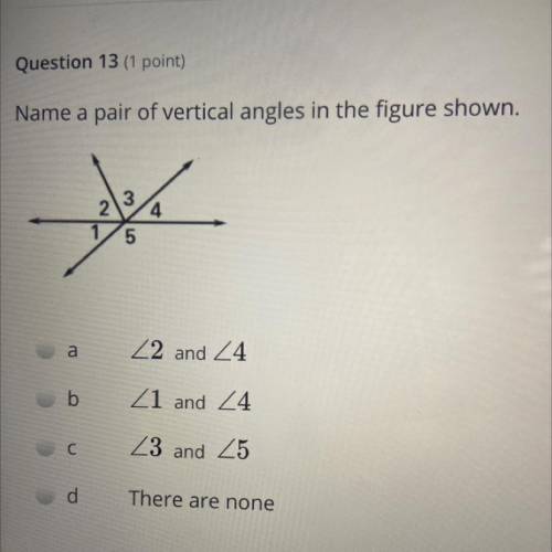 Which one is the pair of vertical angles?