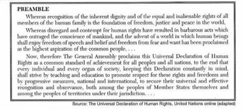 Based on this excerpt from the Preamble, explain the historical circumstances that led the United N