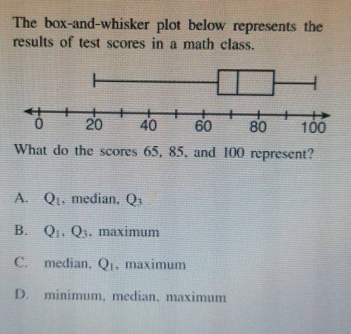 I WILL MARK BRAINLIESTA, B C or D?Box-and-whisker plot​