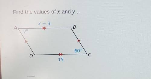 Find the values of x and y​