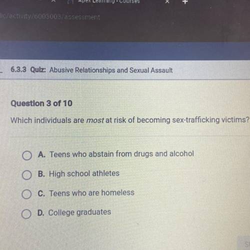 Which individuals are most at risk of becoming sex-trafficking victims?