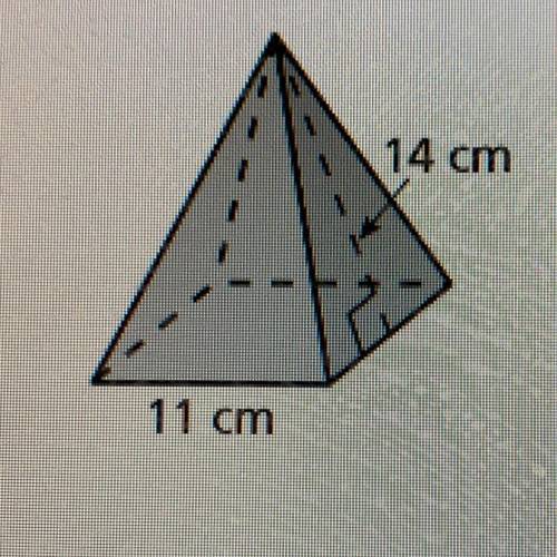 Find the surface area of the pyramid