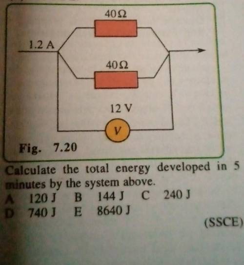 Calculate the total energy developed in 5 minutes by the system above​