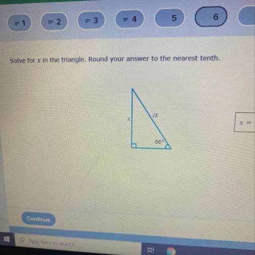 Solve for x in the triangle round your answer to the nearest tenth BRAINLIEST