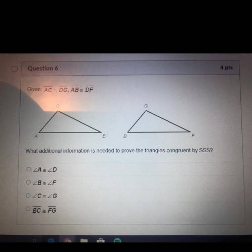 What additional information is needed to prove the triangles congruent by SSS