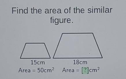 Find the area of the similar figure.Will vote brainliest for correct answer!​