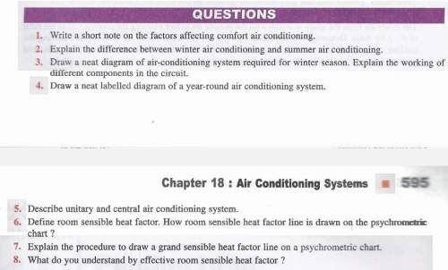 QUESTIONS Air conditioning and cooling

1. Write a short note on the factors affecting comfort air