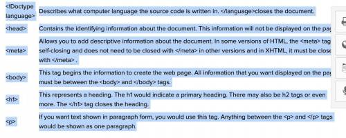 Review the HTML tags that we have gone over in this lesson. Research HTML tags on the web and ident