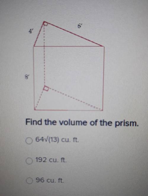Find the volume of a triangular prism ​