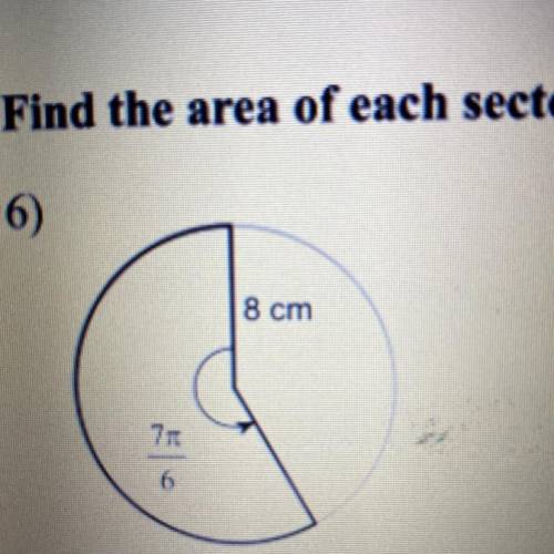 Find the area of each sector. Round your answers to the nearest tenth.