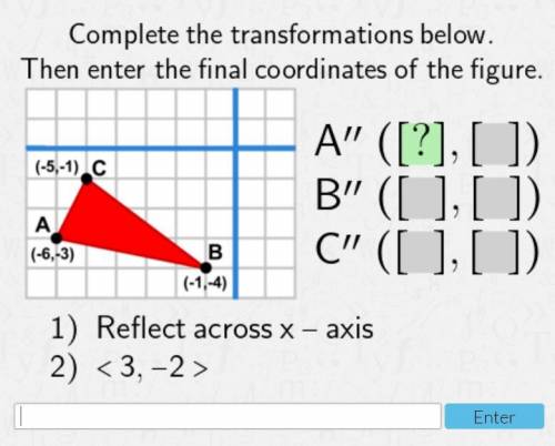 PLEASE HELP ME complete the transformation below enter the final coordinates (-5,-1) PLEASE HELP