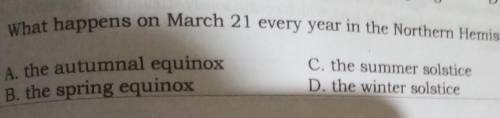 What happened on march 21 every year in the northern hemisphere​