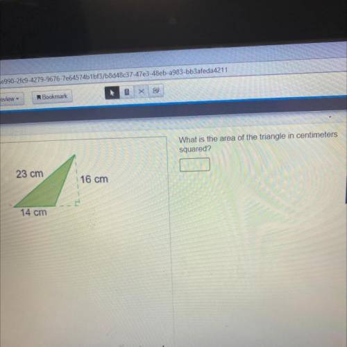 What is the area of the triangle centimeters squared 23 CM 16 CM 14 CM￼
