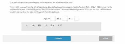 Drag each value to the correct location on the equation. Not all values will be used.

The monthly