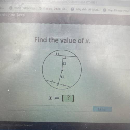Find the value of x.
11
12
12
χ
x = [?]
HELPPPPPPP ME PLEASEE RN