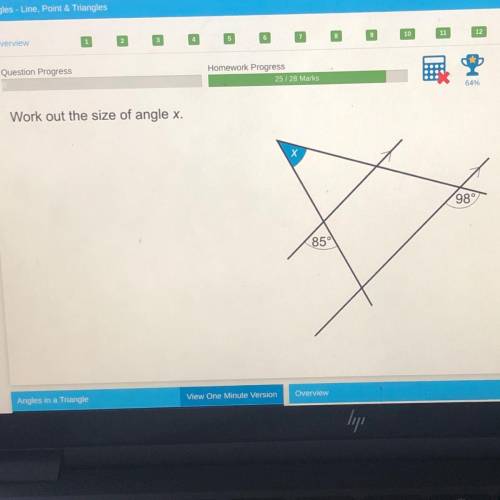 HELP PLEASE 
Work out the size of angle x.