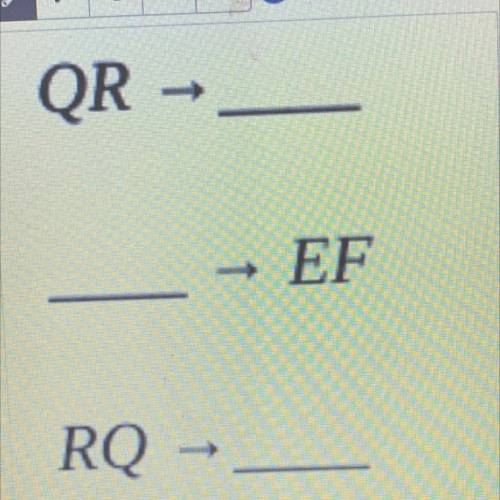 Given the similarity statement, QRS ~ DEF identify the corresponding pairs of sides.