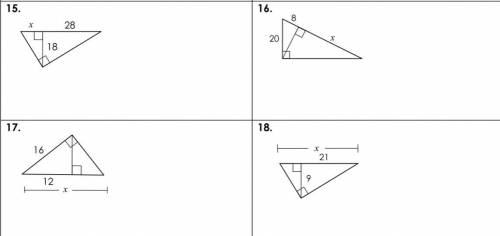 Please help! Use the geometric mean theorem to solve.