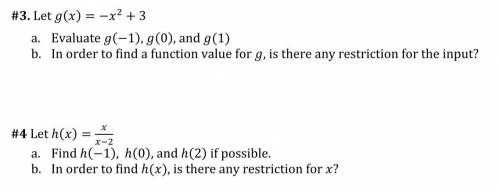 Evaluate each function following the specification.