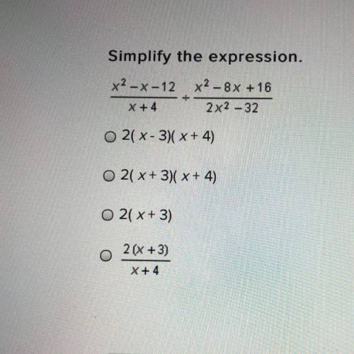 Please help 50 points!
Simplify the expressed