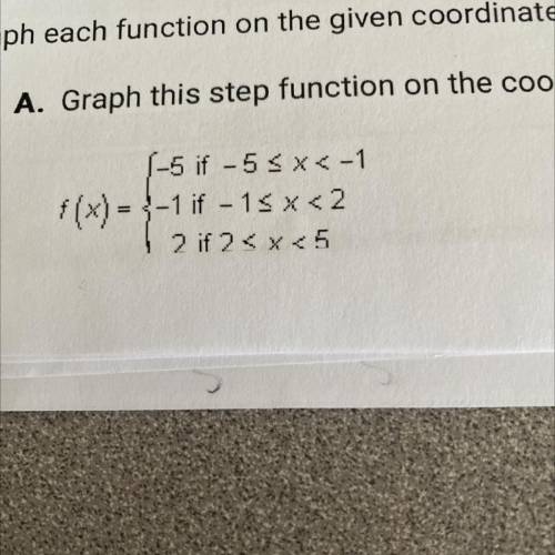 **HURRY** graph each function on the given coordinate plane. A. graph this step function on the coo