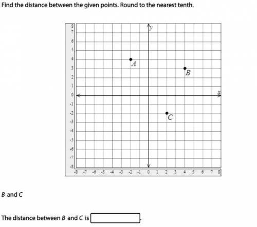 Find the distance between the given points. Round to the nearest tenth.