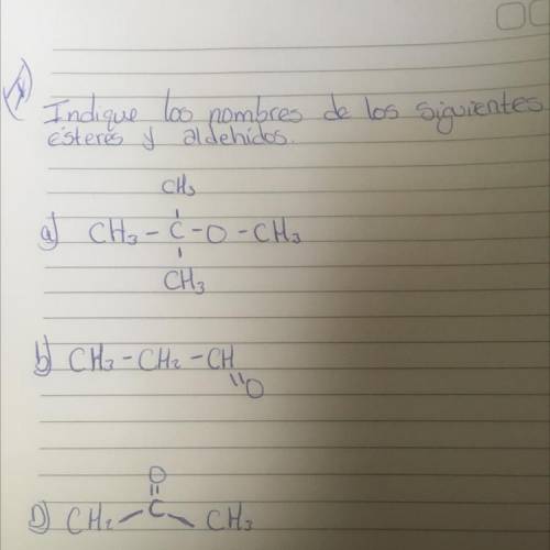 Los nombres de esos esos éteres y aldehidos