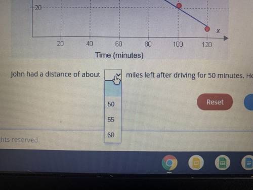 John had a distance of about miles left after driving for 50 minutes he will reach his destination