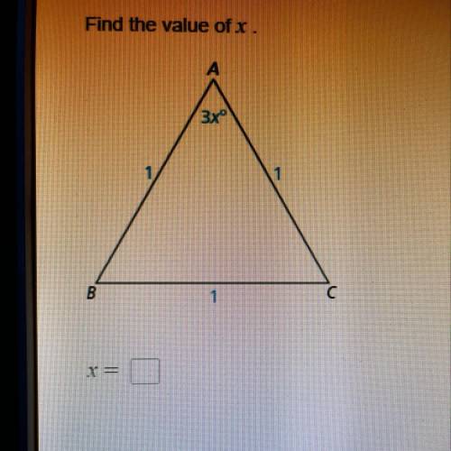 Find the value of x 
X =