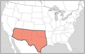 What is the boundary of southwestern part of the Untied States.....

A. Canada 
B. Mexico
C. Pacif