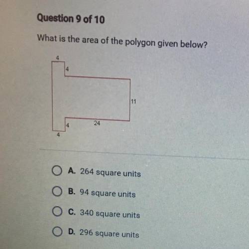 What is the area of the polygon given below?