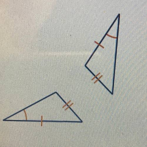 Which pair of triangles can be proven congruent by SAS?