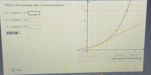 What is the average rate of change between:x=1 and x=2x=2 and x=3x=3 and x=4​