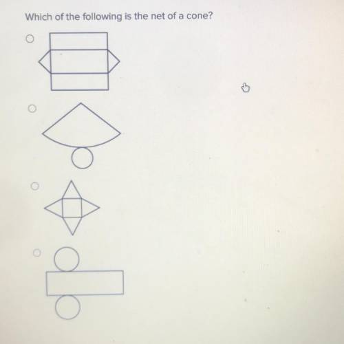 Which of the following is the net of a cone?