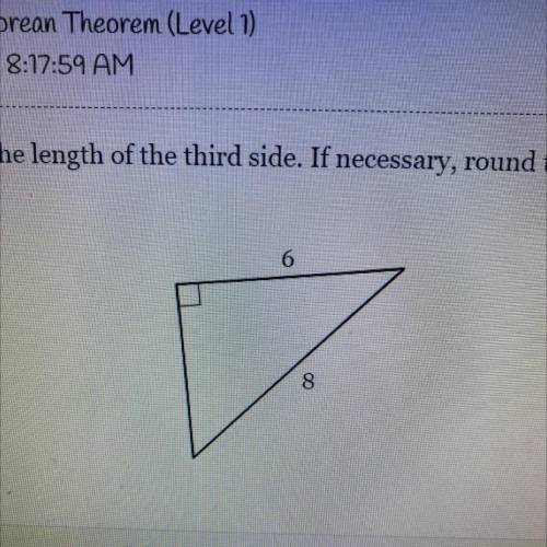 Find the length of the third side. If necessary, round to the nearest tenth.