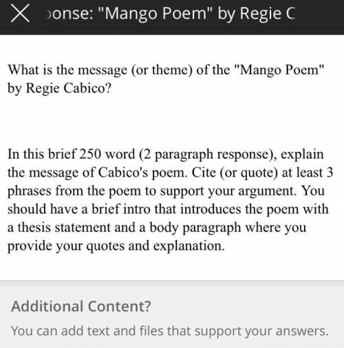 I need help please. Watch video about mango poem and explain couple sentence.