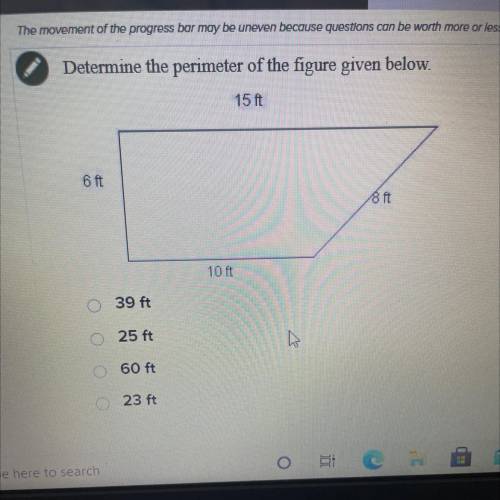 Determine the perimeter of the figure below