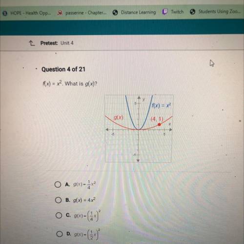 F(x) = x2. What is g(x)?
NEED HELP ASAP!