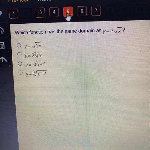 Which function has the same domain as y=2.V?
O
12x
y=2018
y=√x-2
O y=x-2